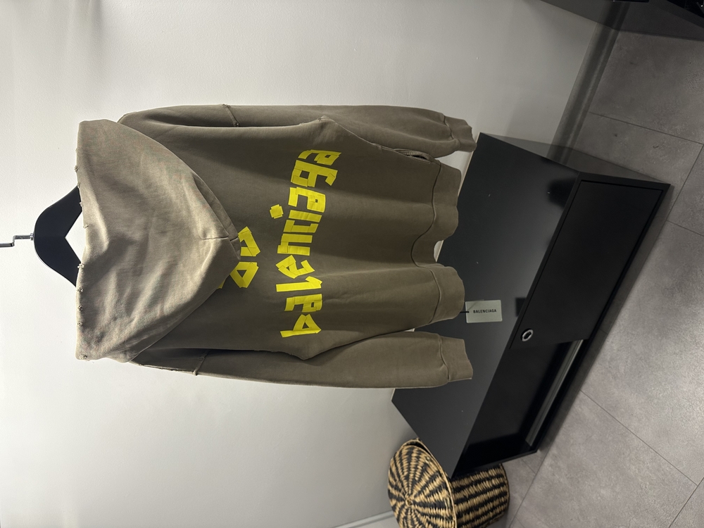 Balenciaga Tape Type Beige Hoodie 