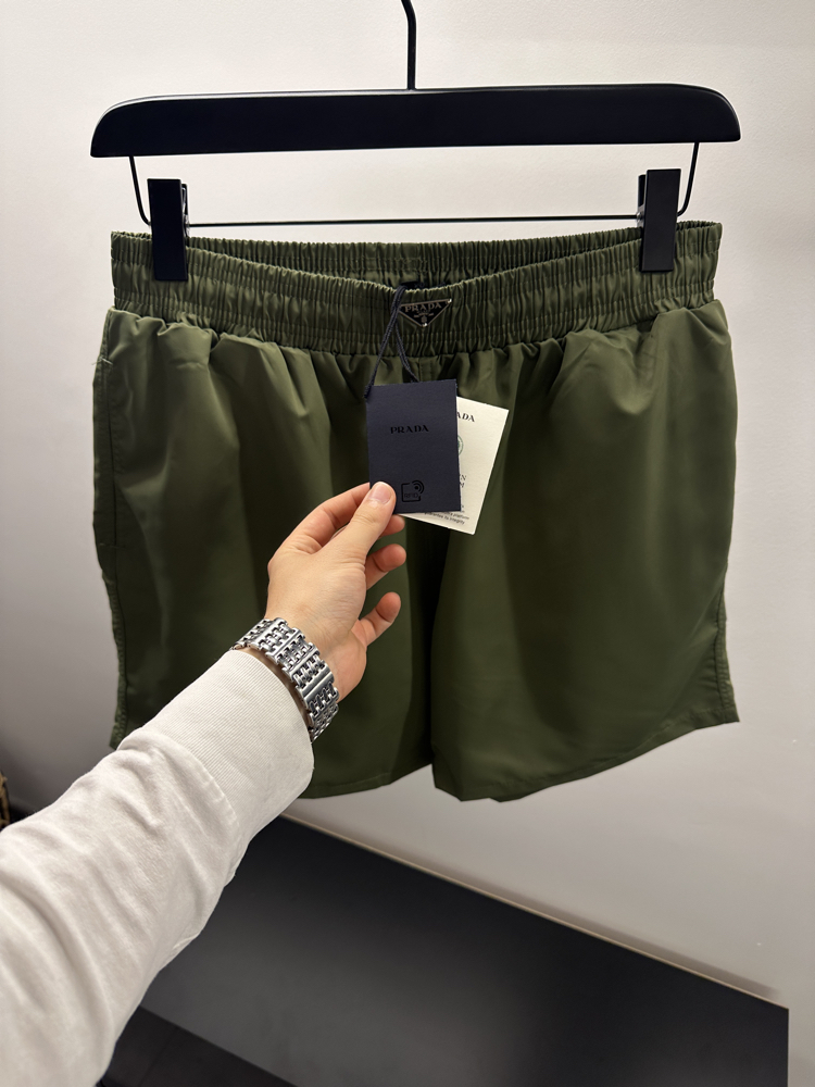 Prada Logo Patch Swim Shorts
