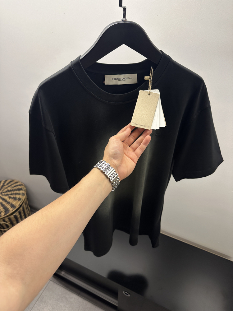 Golden Goose Yıkamalı Siyah Tişört