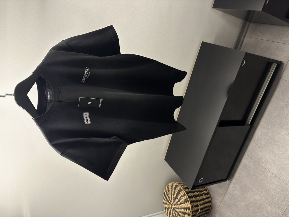 Represent Washed Black Cotton T-Shirt