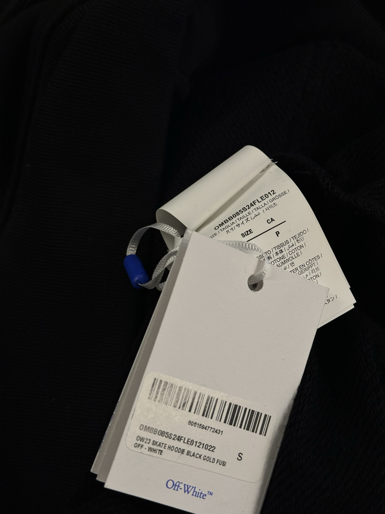 Off White 23 Skate Hoodie Black Gold Fusi