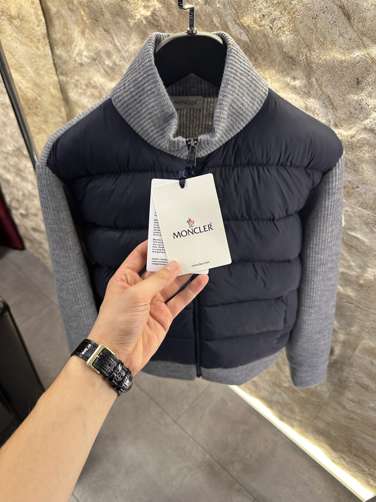 Moncler Triko Örme Gri Renk Ceket
