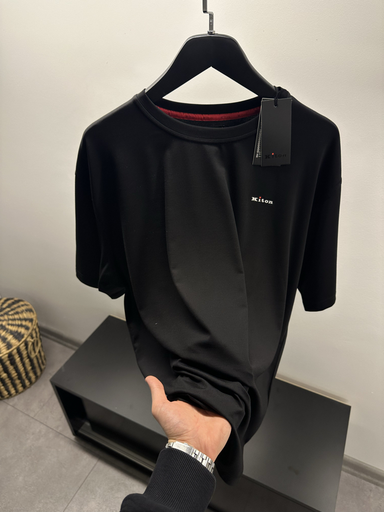 Kiton Crew-Neck Logo Cotton T-Shirt