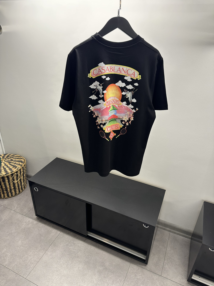 Casa Blanca Club Tennis Black Logo T-Shirt