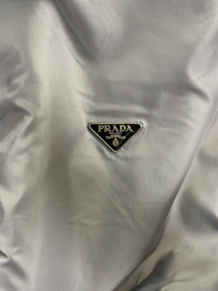 Prada Re-naylon Yarım Fermuar Gri Kazak 