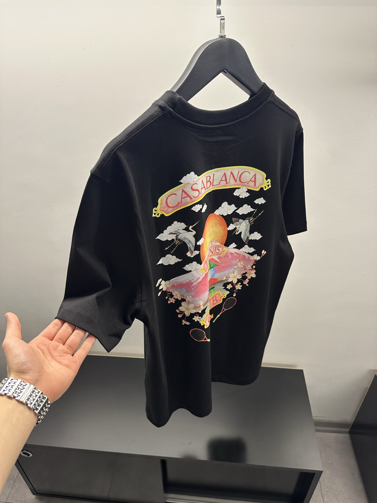 Casa Blanca Club Tennis Black Logo T-Shirt