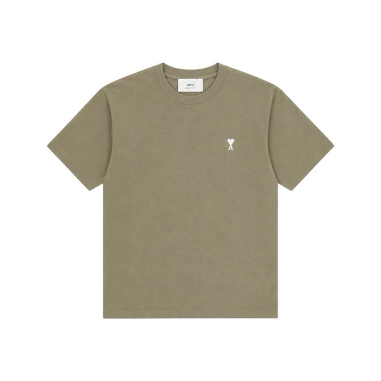 Ami Paris Khaki Mini Logo T-Shirt