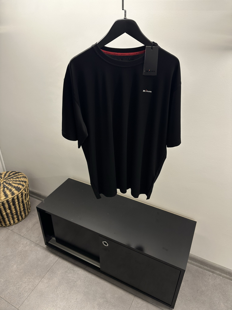 Kiton Crew-Neck Logo Cotton T-Shirt