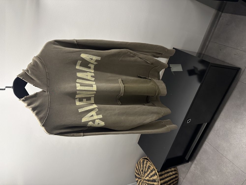 Balenciaga Tape Type Beige Hoodie 