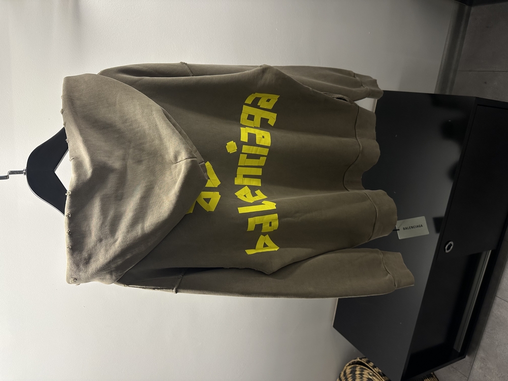 Balenciaga Tape Type Beige Hoodie 