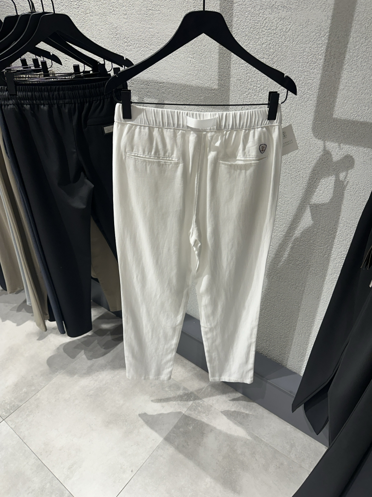 Brunello Cucinelli Linen White Jogger