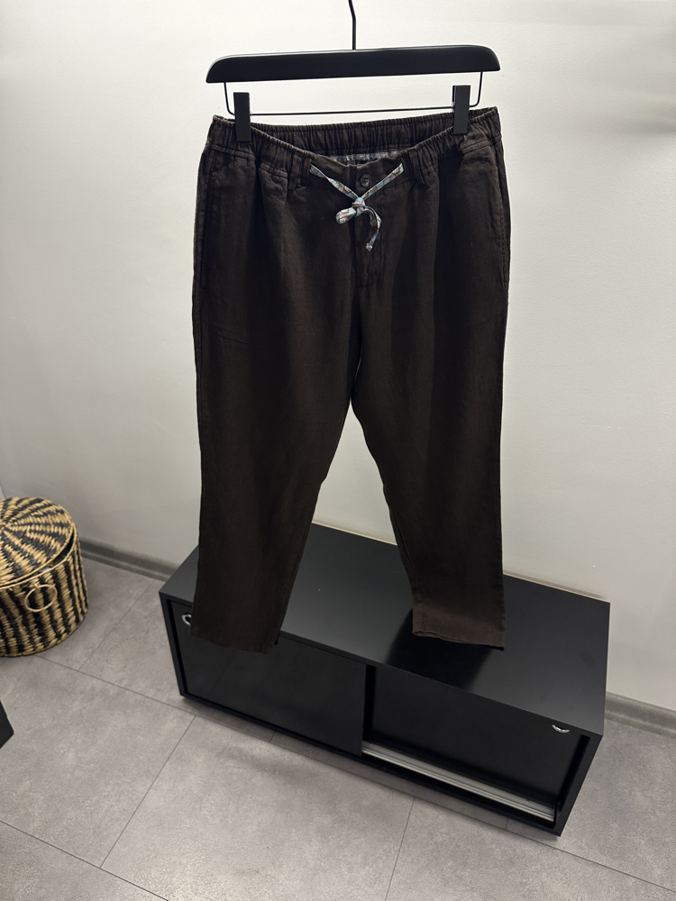 Etro Kahverengi Keten Pantolon