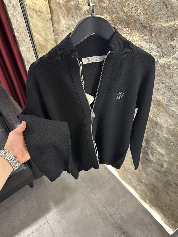 Brunello Cucinelli Siyah Fermuarlı Kazak