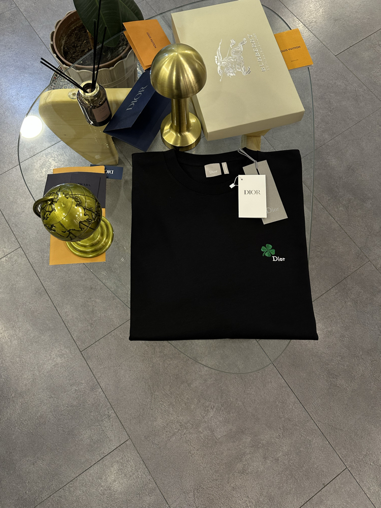 Dior Embroidered Clover Cotton T-Shirt
