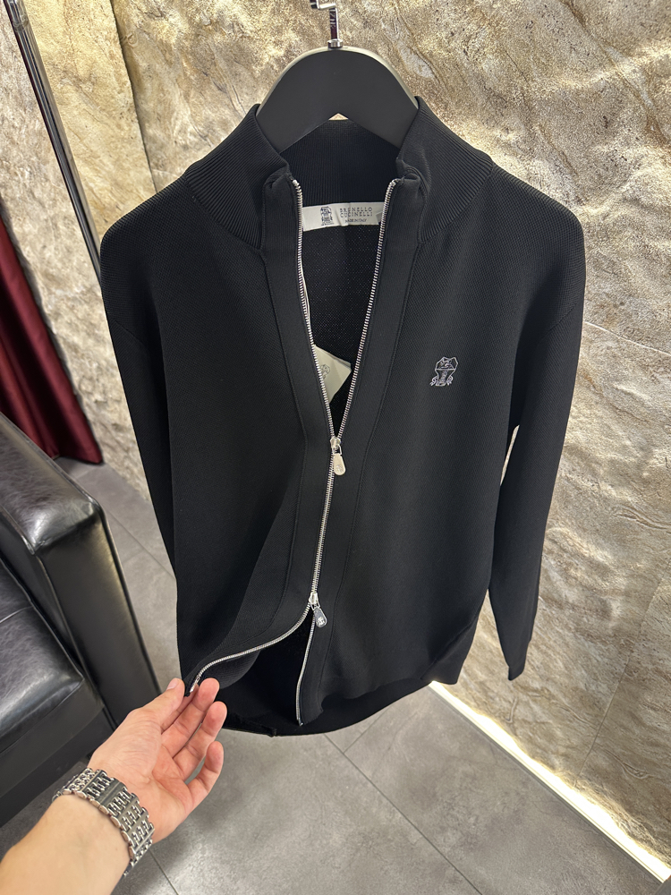 Brunello Cucinelli Siyah Fermuarlı Kazak