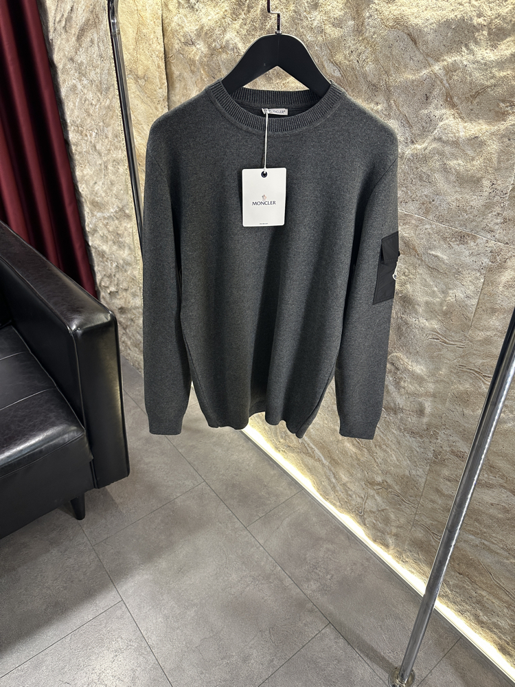 Moncler Kol Cep Detaylı Antrasit Kazak