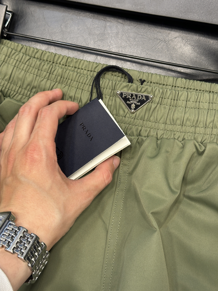 Prada Logo Patch Swim Shorts