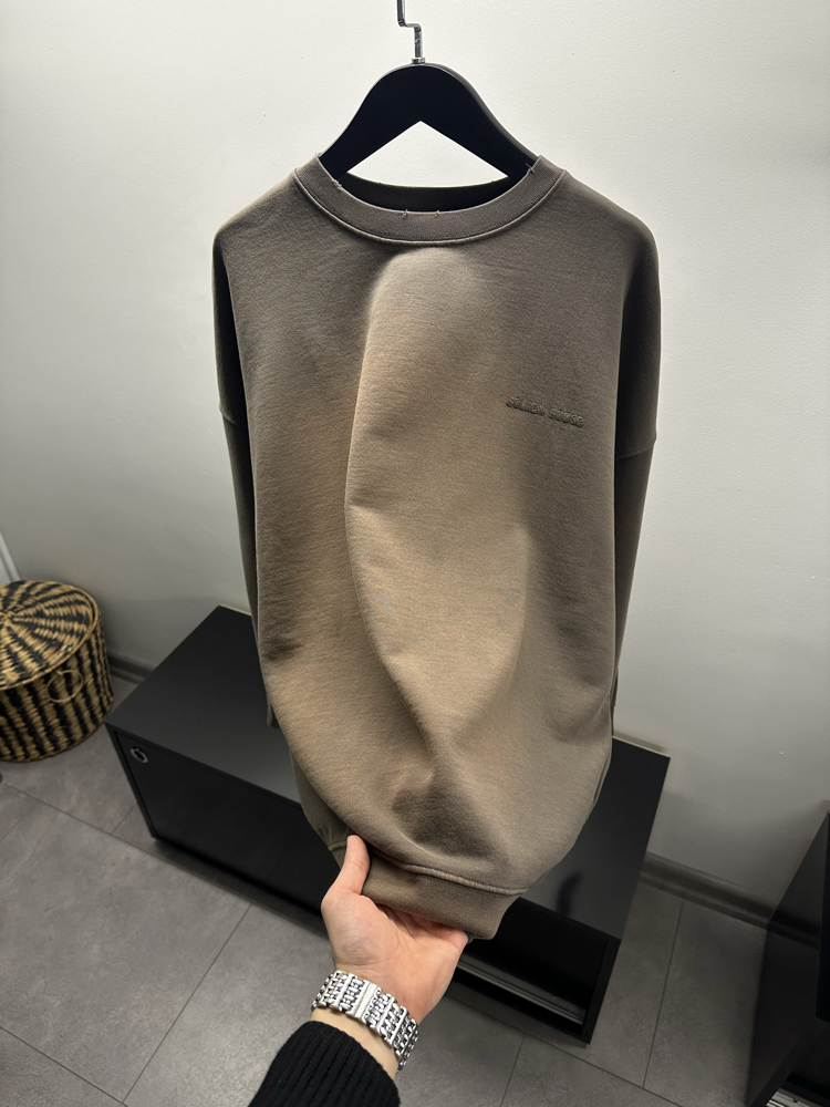 Golden Goose Washed Brown Cotton Sweatshirt