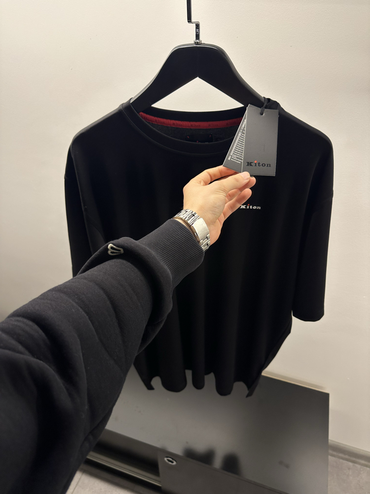 Kiton Crew-Neck Logo Cotton T-Shirt