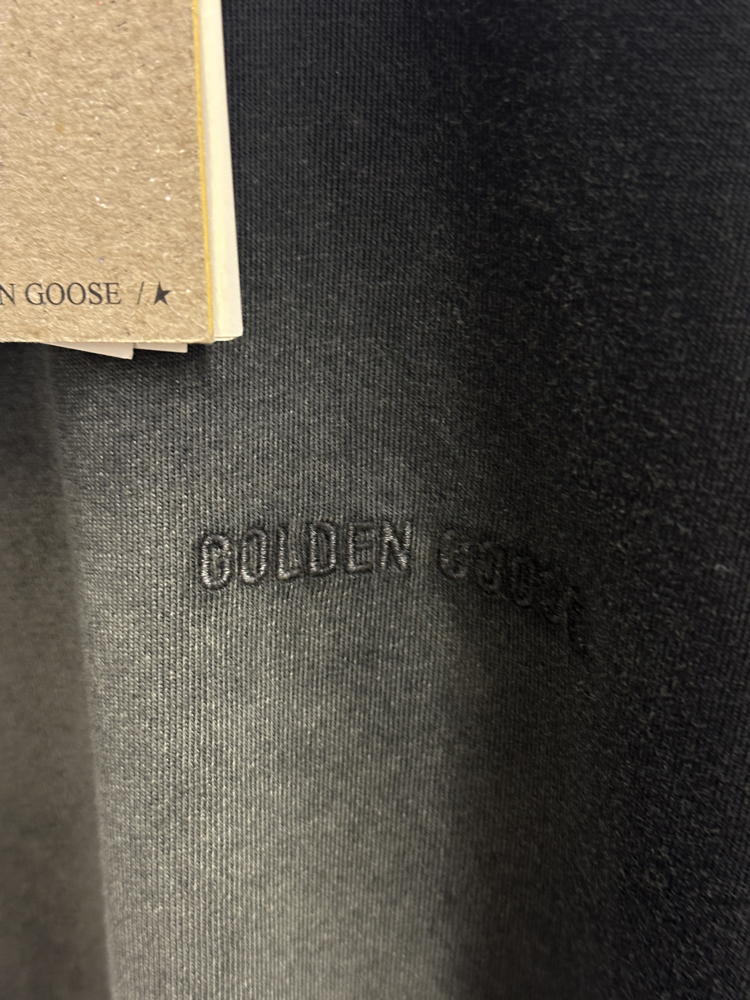 Golden Goose Yıkamalı Siyah Tişört