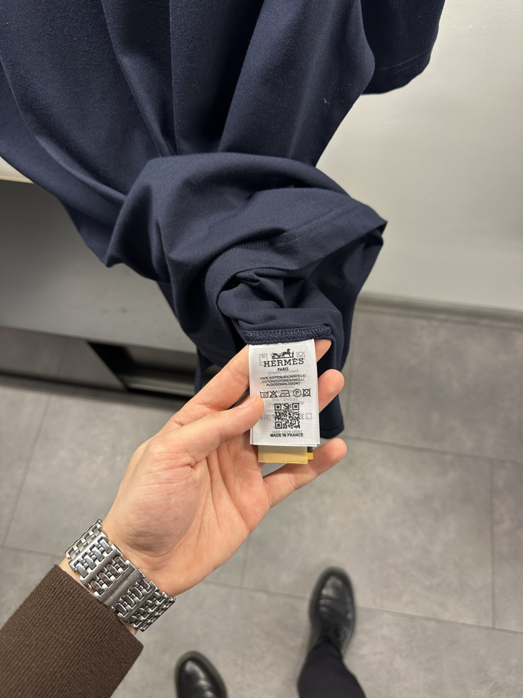 Hermés ‘H’ Cheval Navy Blue Cotton T-Shirt