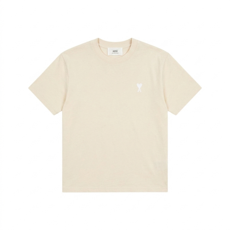 Ami Paris Khaki Mini Logo T-Shirt