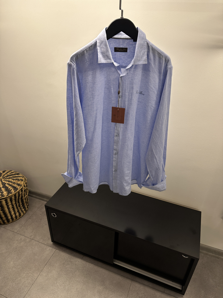 Loro Piana Blue Linen Shirt