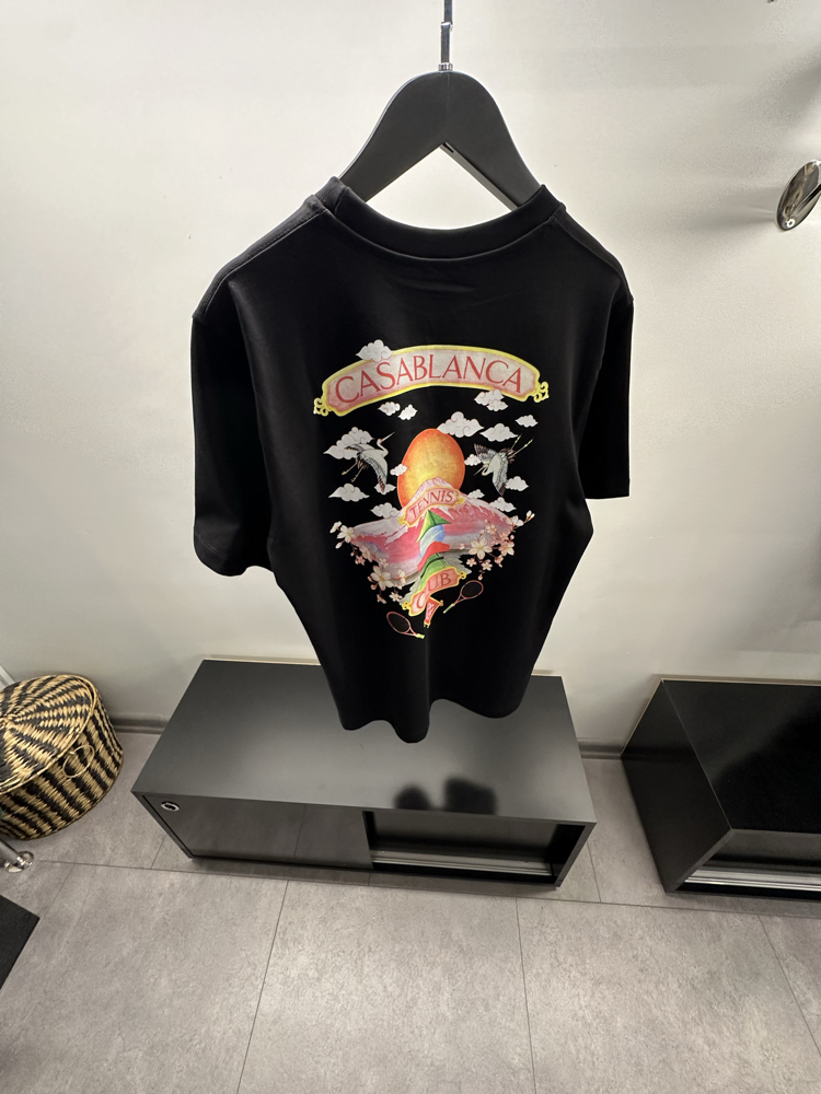 Casa Blanca Club Tennis Black Logo T-Shirt