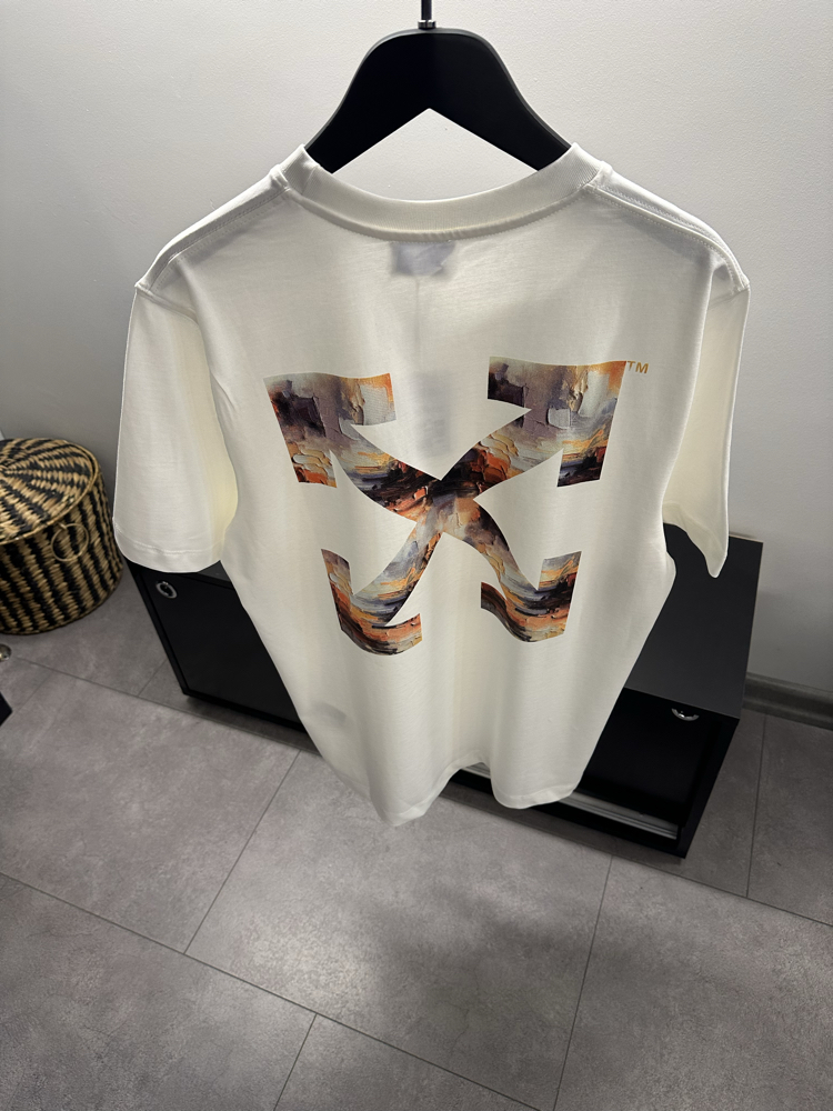 Off White Arrow Print Logo Cotton T-Shirt