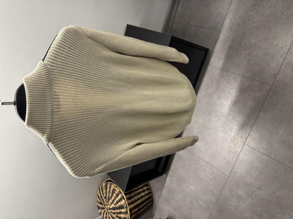 Zegna Knit Arm Zip Beige Jacket