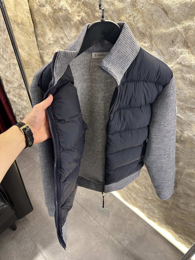 Moncler Triko Örme Gri Renk Ceket