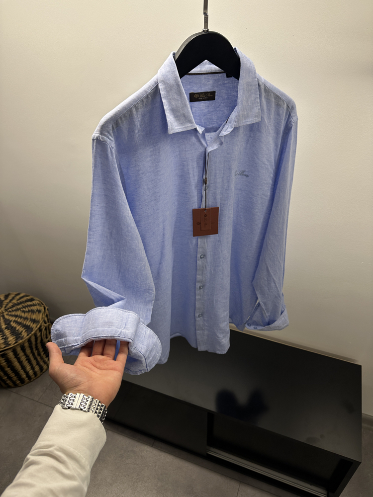 Loro Piana Blue Linen Shirt