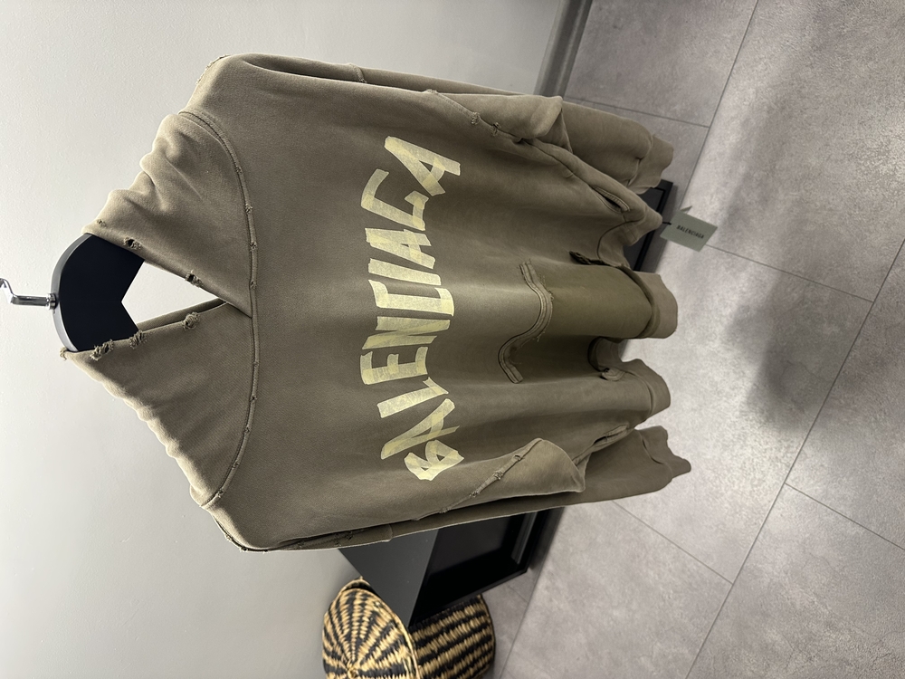 Balenciaga Tape Type Beige Hoodie 