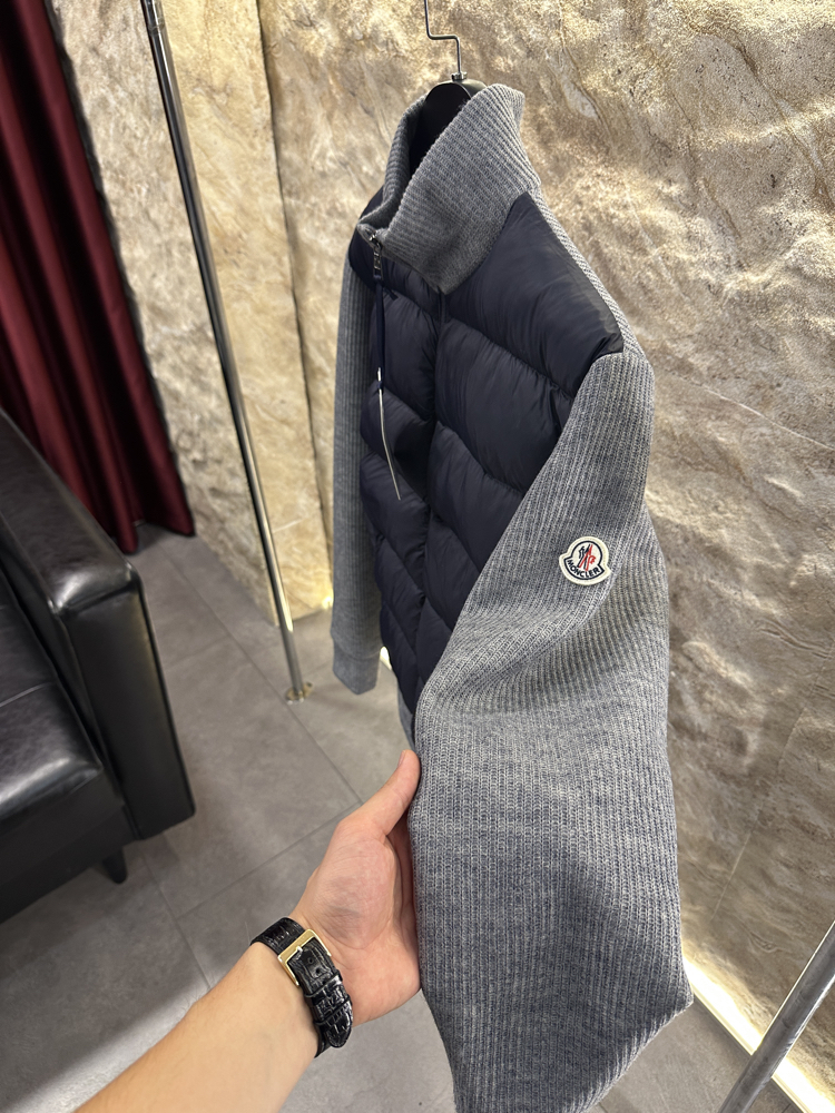 Moncler Triko Örme Gri Renk Ceket