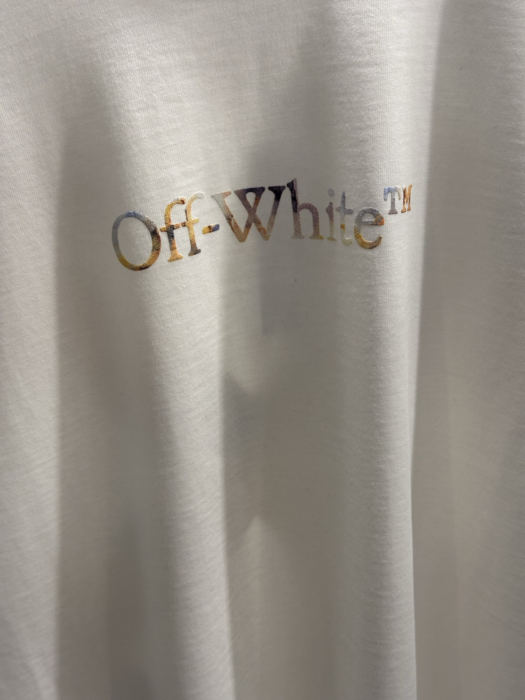 Off White Arrow Print Logo Cotton T-Shirt