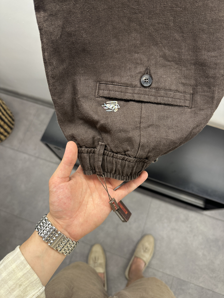 Etro Kahverengi Keten Pantolon