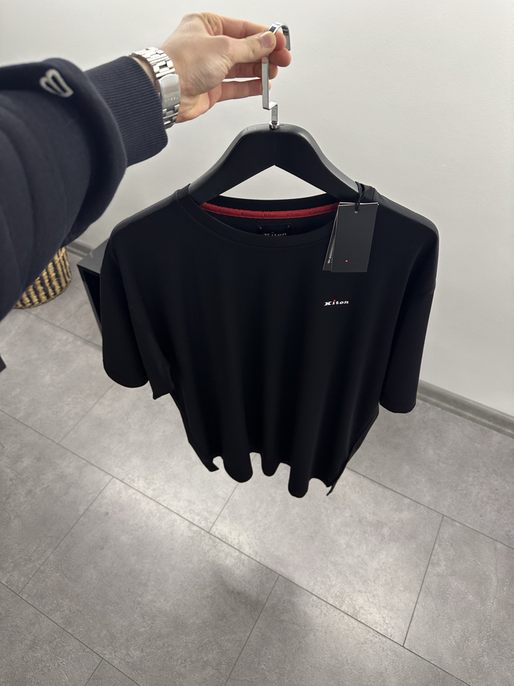 Kiton Crew-Neck Logo Cotton T-Shirt