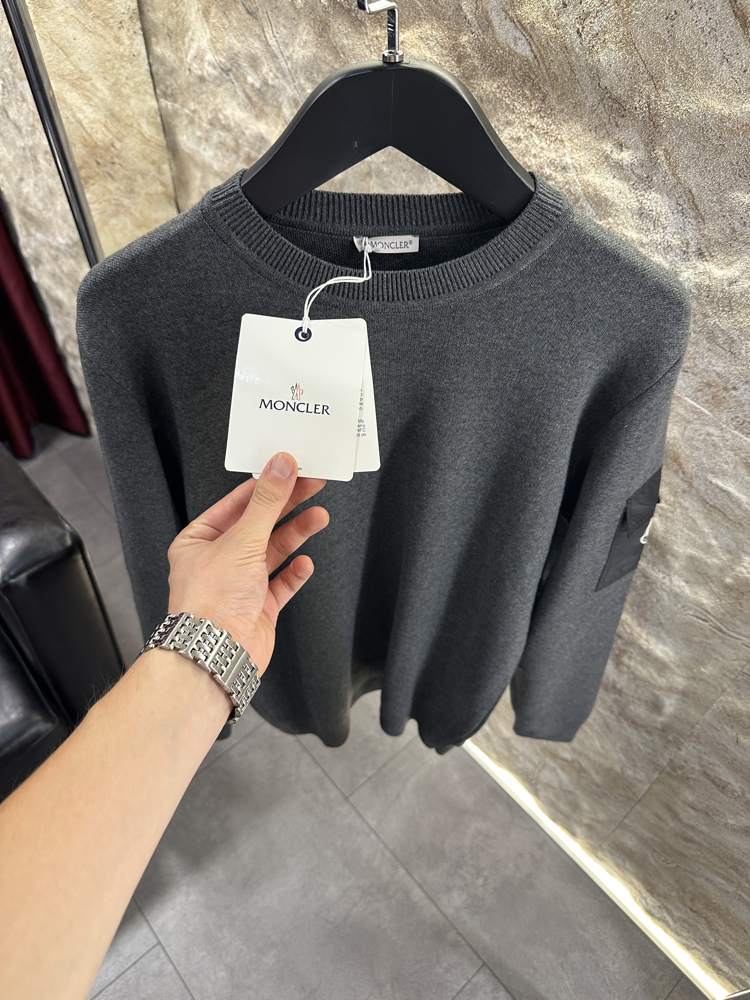 Moncler Kol Cep Detaylı Antrasit Kazak