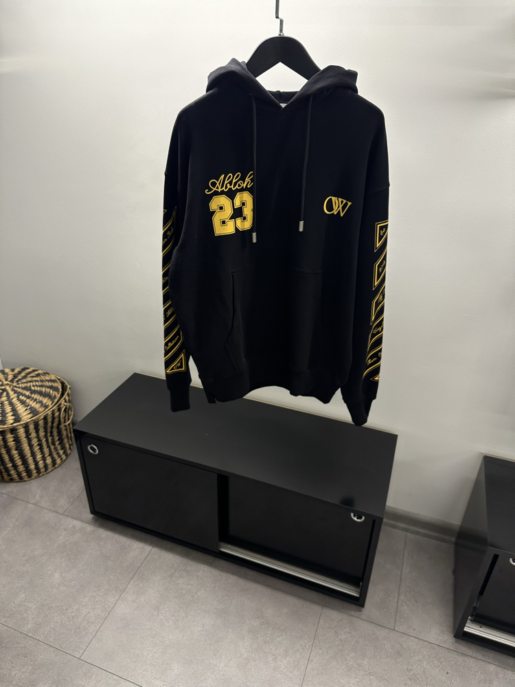 Off White 23 Skate Hoodie Black Gold Fusi