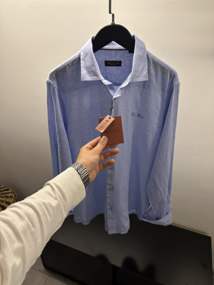 Loro Piana Blue Linen Shirt