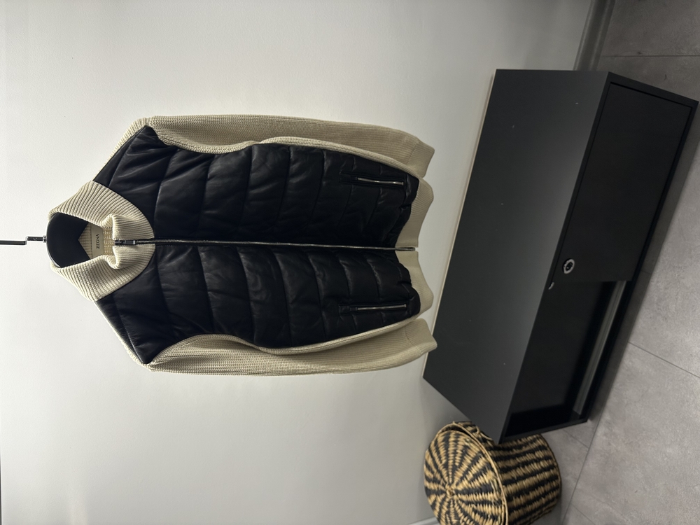 Zegna Knit Arm Zip Beige Jacket