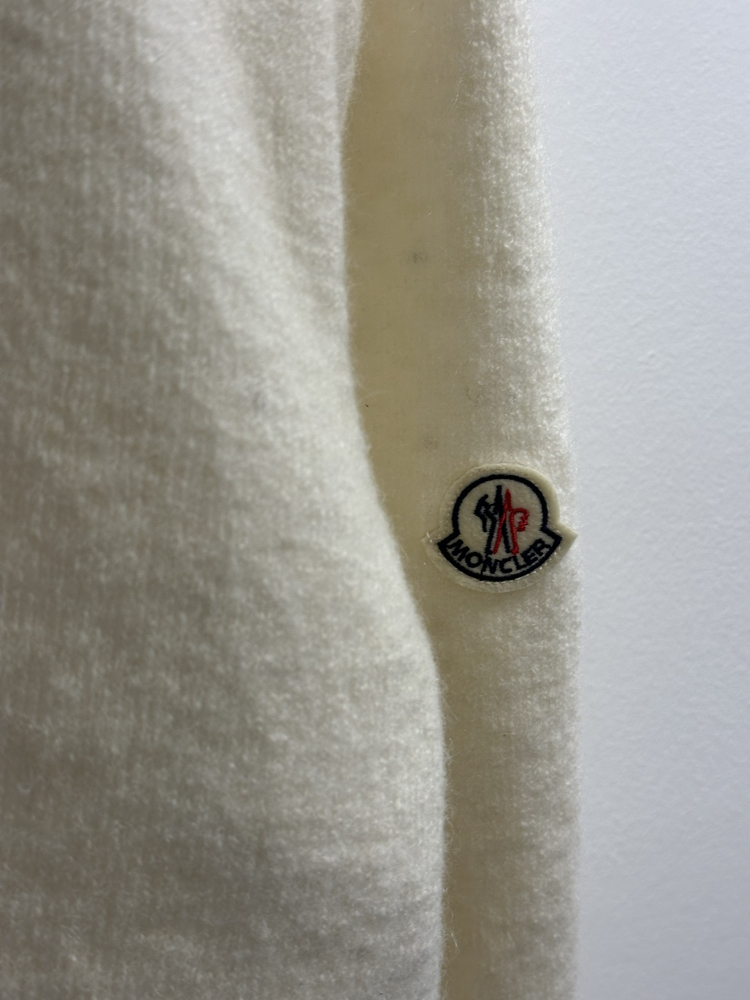 Moncler Ecru Full Wool Zip Jumper