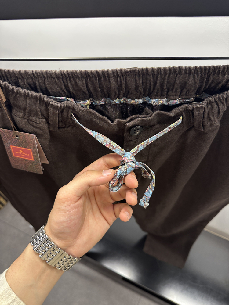 Etro Kahverengi Keten Pantolon