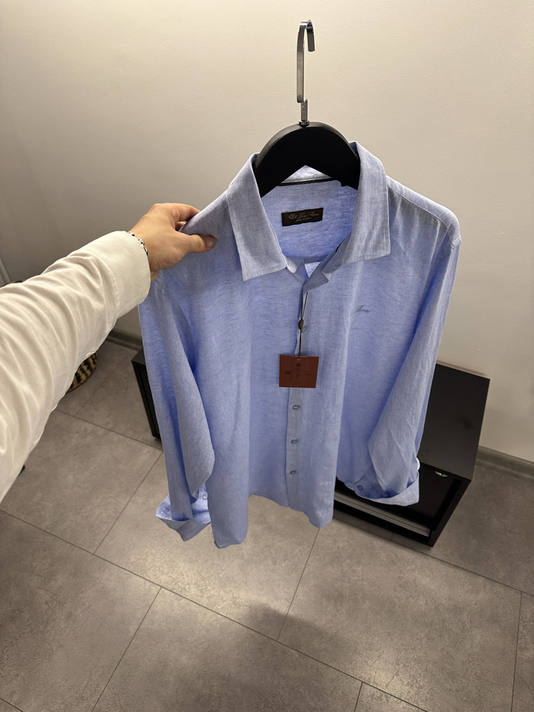 Loro Piana Blue Linen Shirt