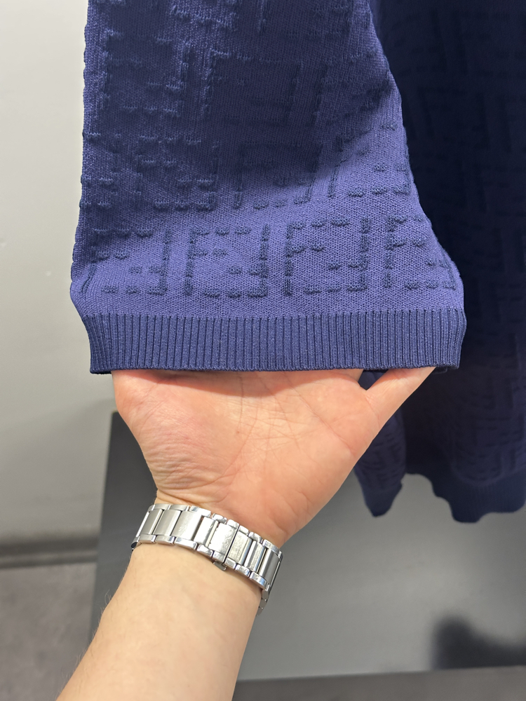 Fendi FF Logo Crew Neck Knit T-Shirt