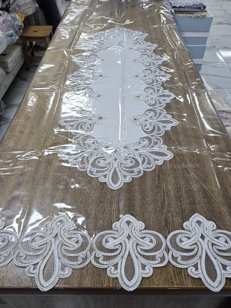 Silikon masa örtüsü Ranırlı Damask Desen
