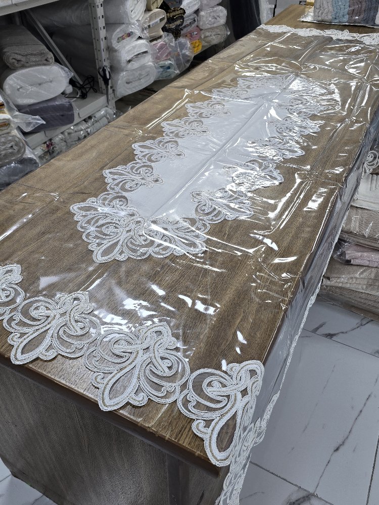 Silikon masa örtüsü Ranırlı Damask Desen