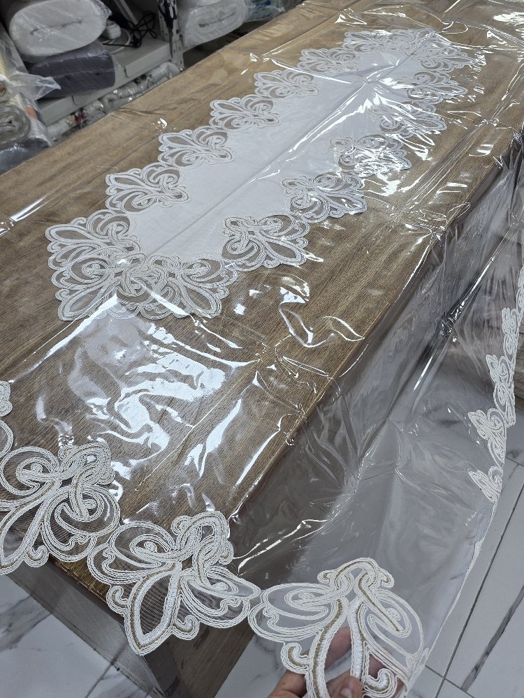 Silikon masa örtüsü Ranırlı Damask Desen