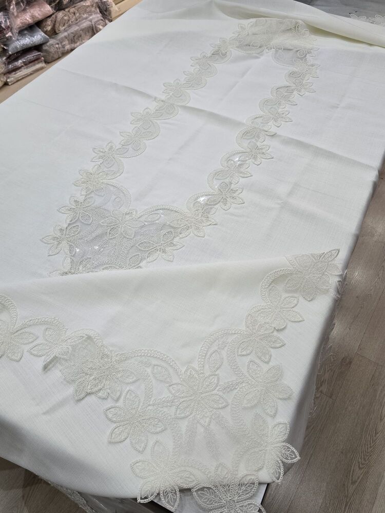 Gelincik Gardenya keten Masa Örtüsü 