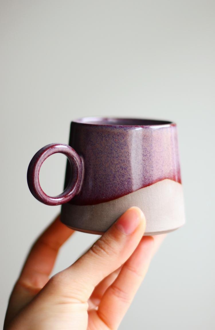 Double Türk Kahvesi Fincan - Plum